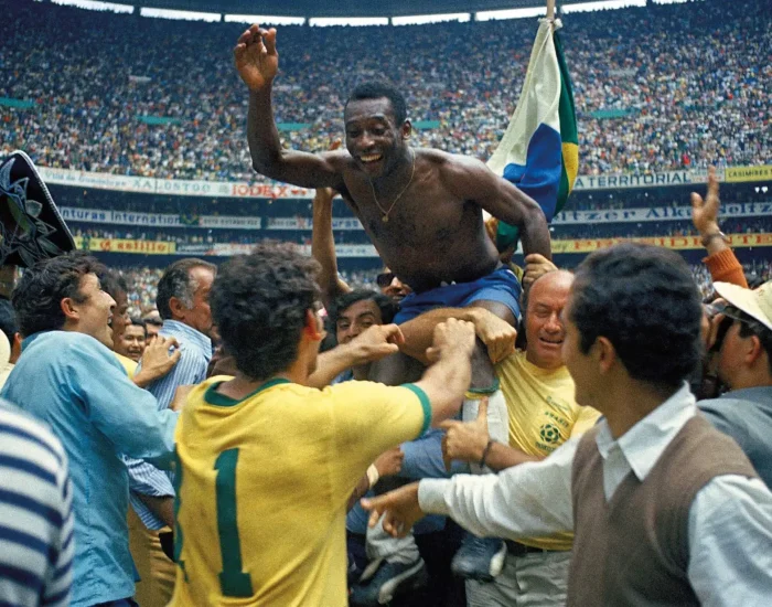 brazilia pele 70 Edson Arantes Do Nascimento detto "pele'" intrionfo per la vittoria mondiali 1970 in Messico